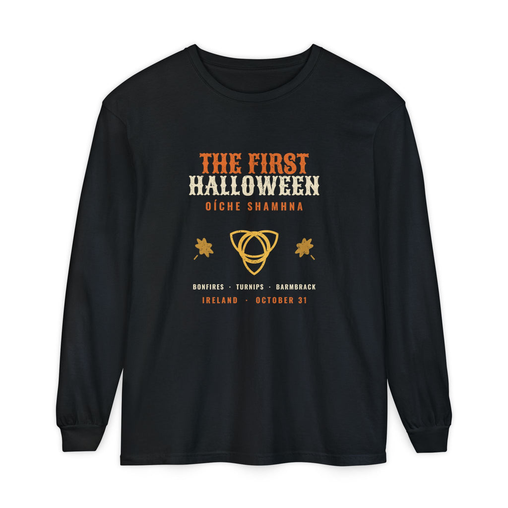 The First Halloween Oíche Shamhna Celtic Knot Long Sleeve Tee