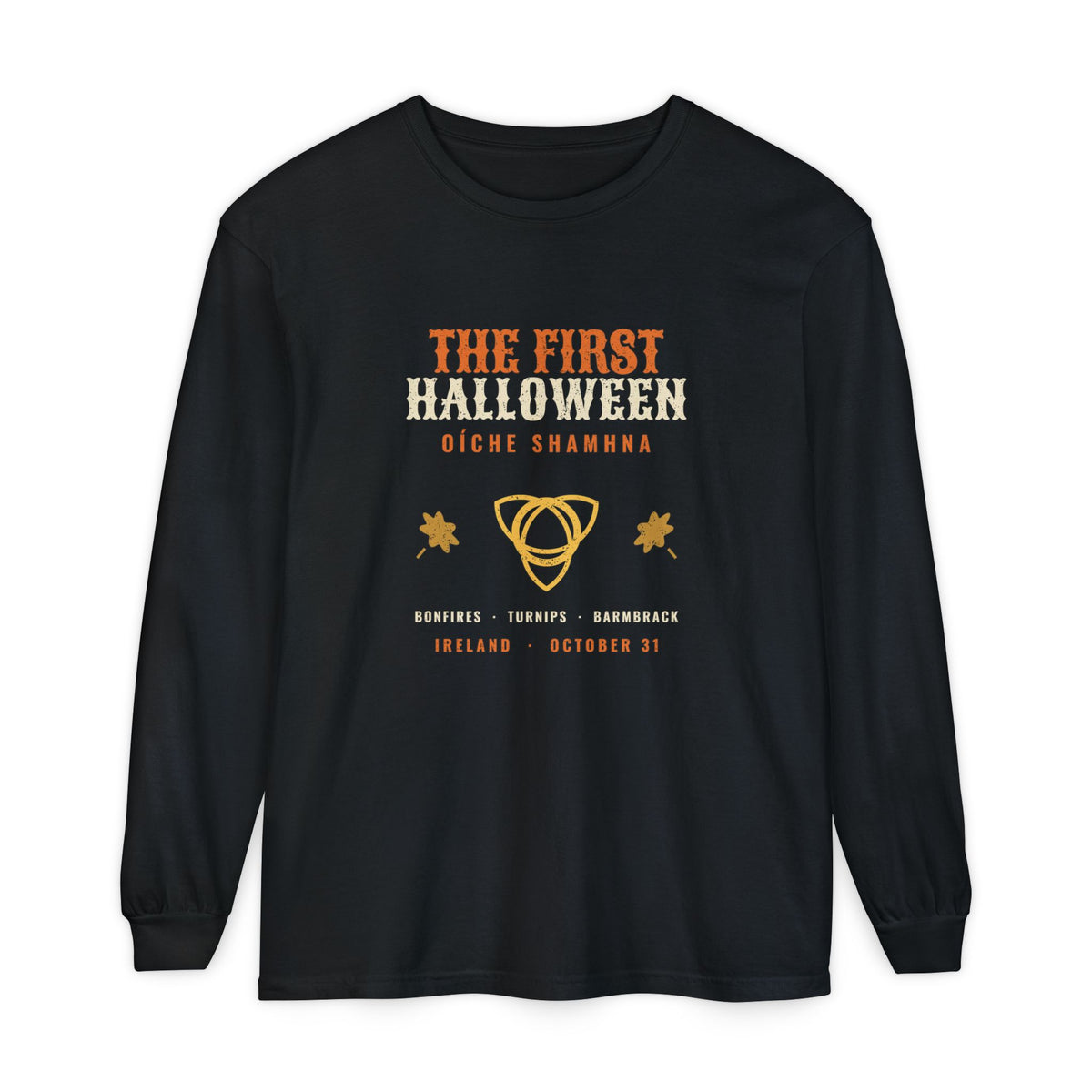 The First Halloween Oíche Shamhna Celtic Knot Long Sleeve Tee