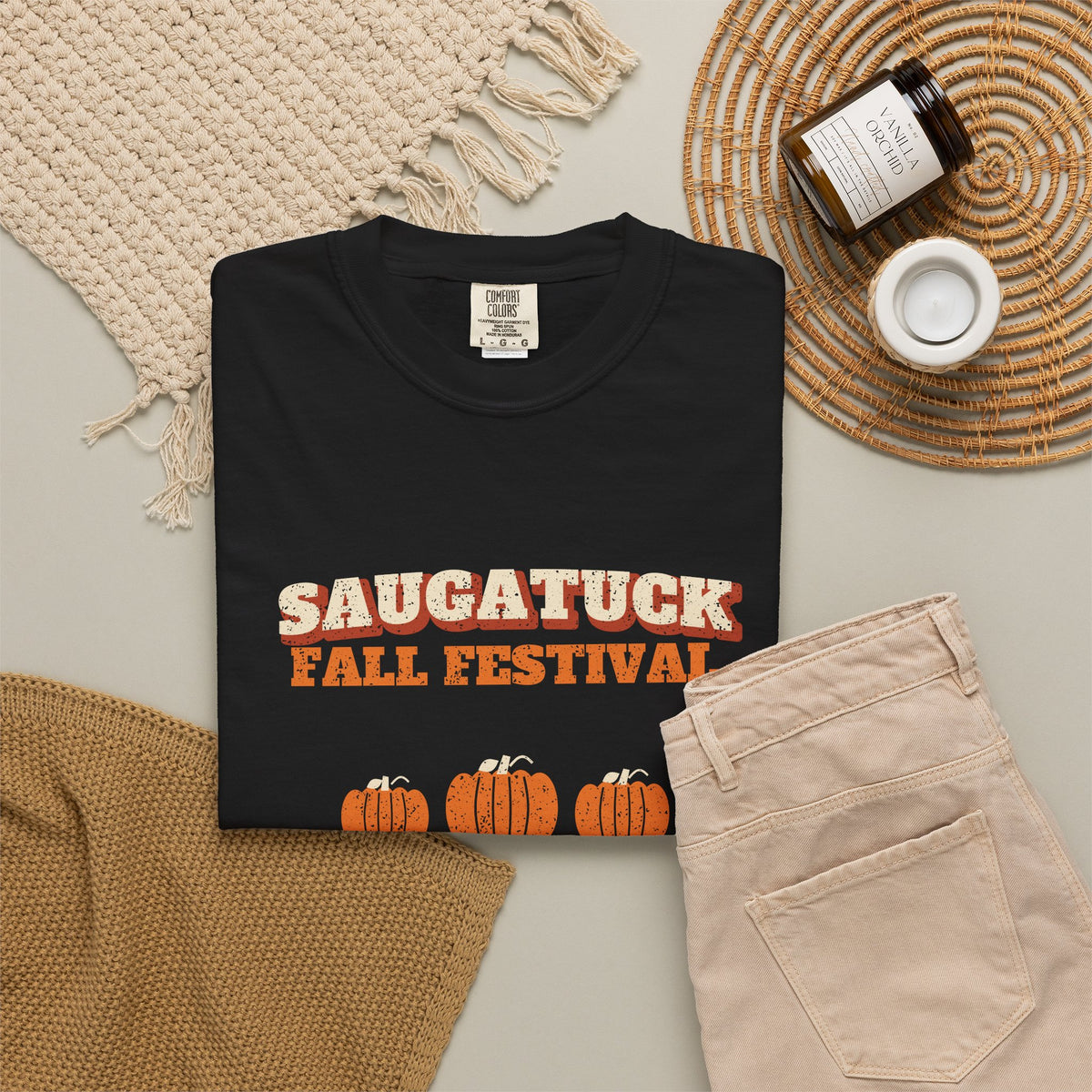 Saugatuck Michigan Fall Festival Hay Wagon T-Shirt
