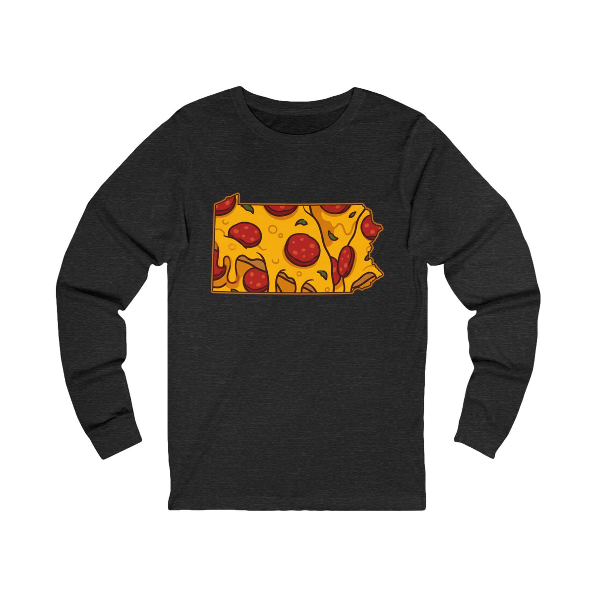 Pennsylvania Pizza Map Long Sleeve Tee