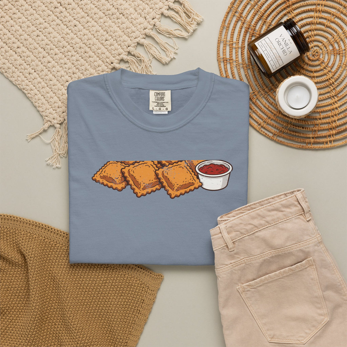 St Louis Toasted Ravioli Retro Food Illustration T-Shirt