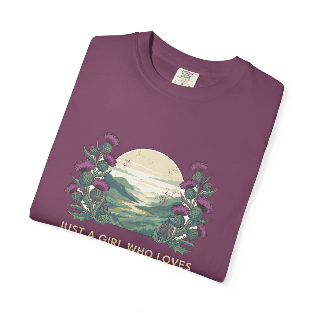 Just a Girl Who Loves Scotland Thistles Highland Glen T-Shirt