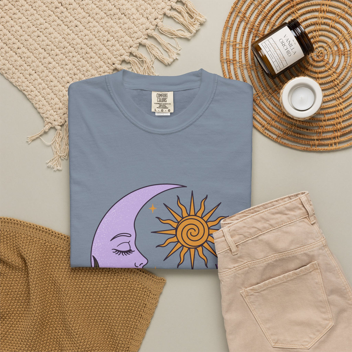 Thistle Moon Celestial Sun and Stars T-Shirt