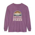 Just a Girl Who Loves National Parks Retro Sunset Long Sleeve Tee