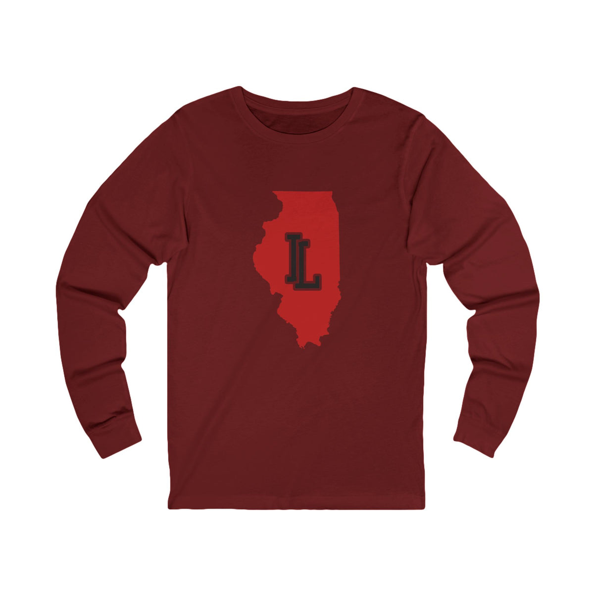 Illinois Varsity Monogram Map Long Sleeve Tee