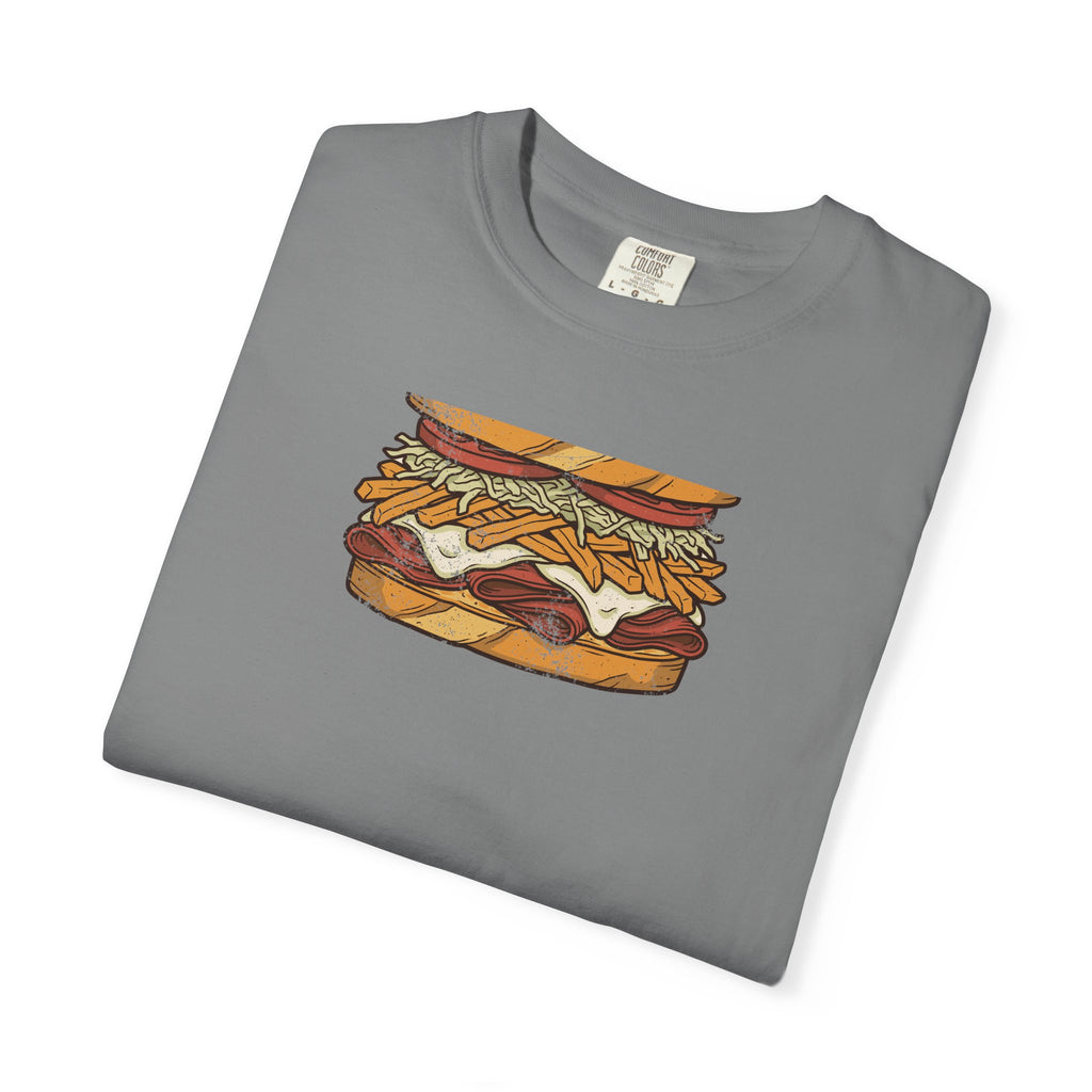 Pittsburgh Fries and Slaw Sandwich Food Illustration T-Shirt