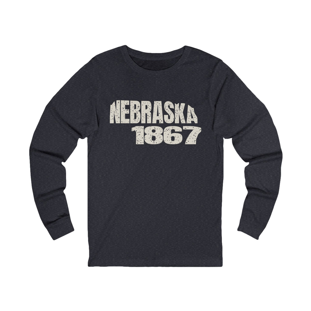Nebraska Vintage Letters Map Long Sleeve Tee