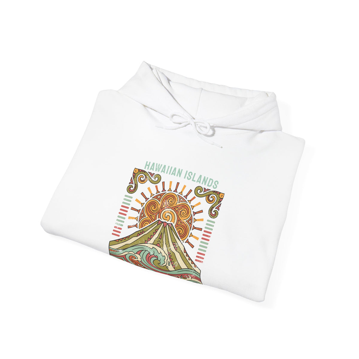 Aloha State Volcano Tattoo Sunrise Wave Hoodie