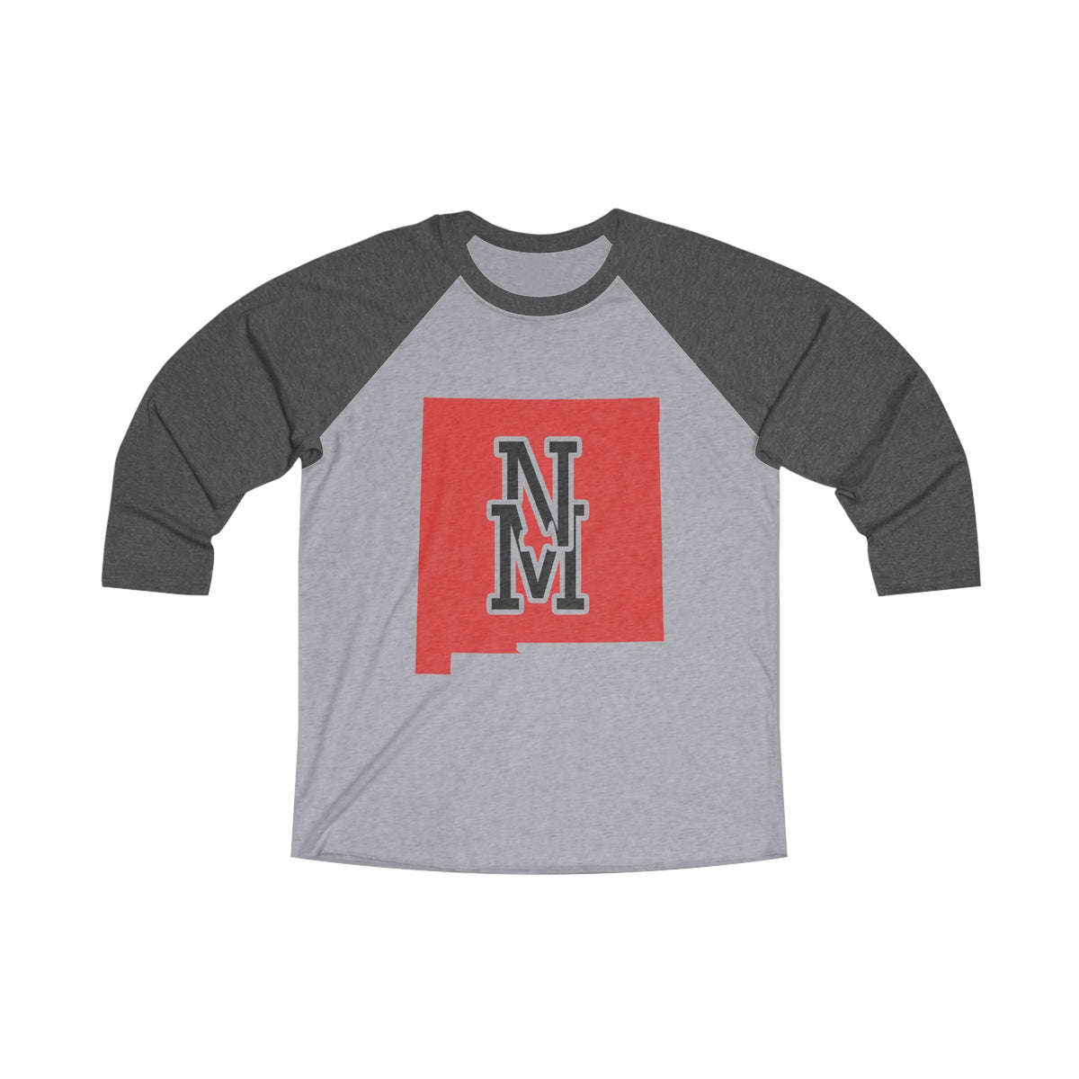 New Mexico Varsity Monogram Map Raglan 3/4 Sleeve Tee