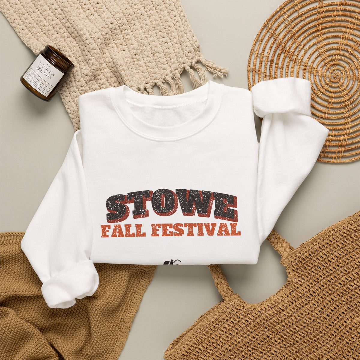 Stowe Vermont Fall Festival Hay Wagon Crewneck Sweatshirt