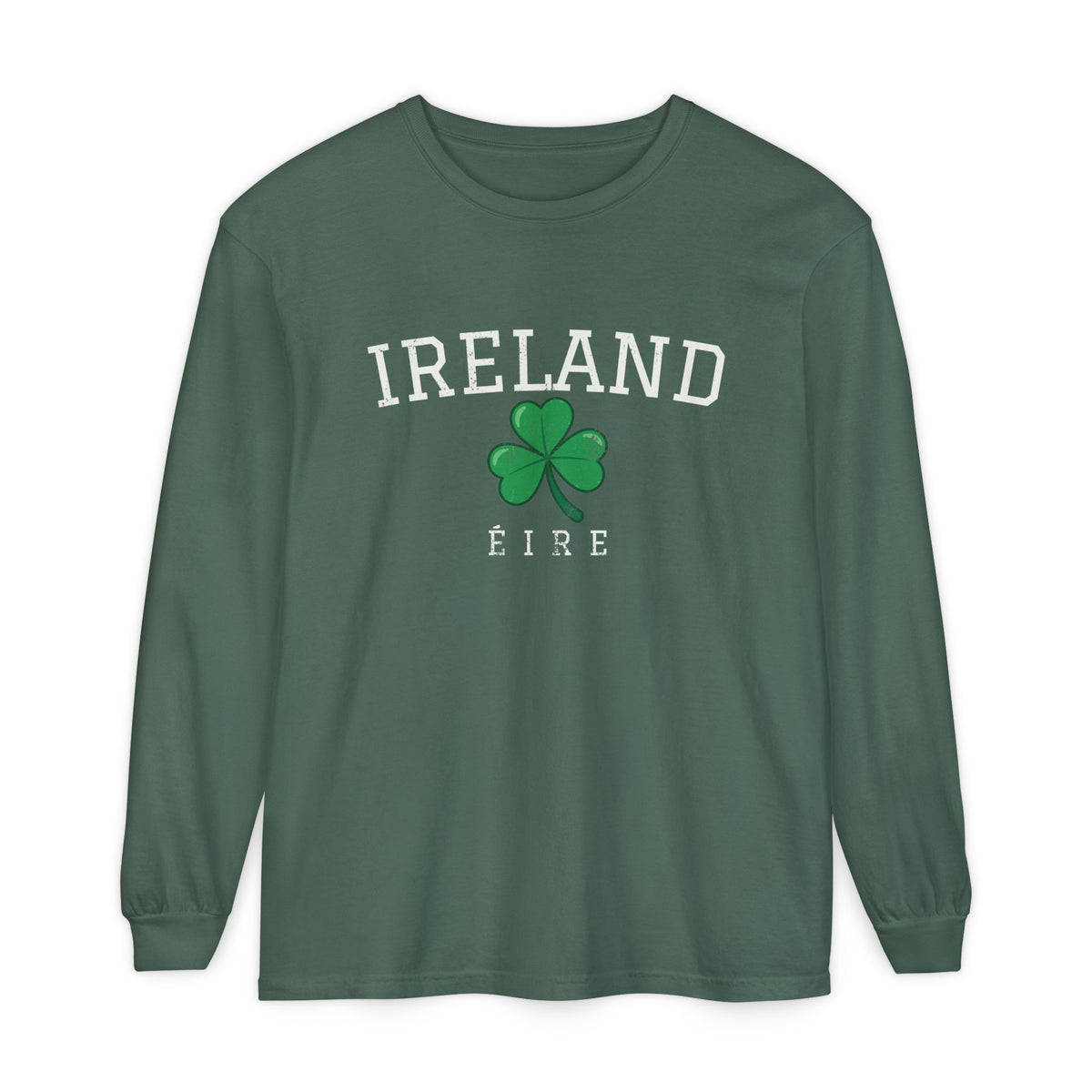 Ireland Éire Three Leaf Shamrock Long Sleeve Tee