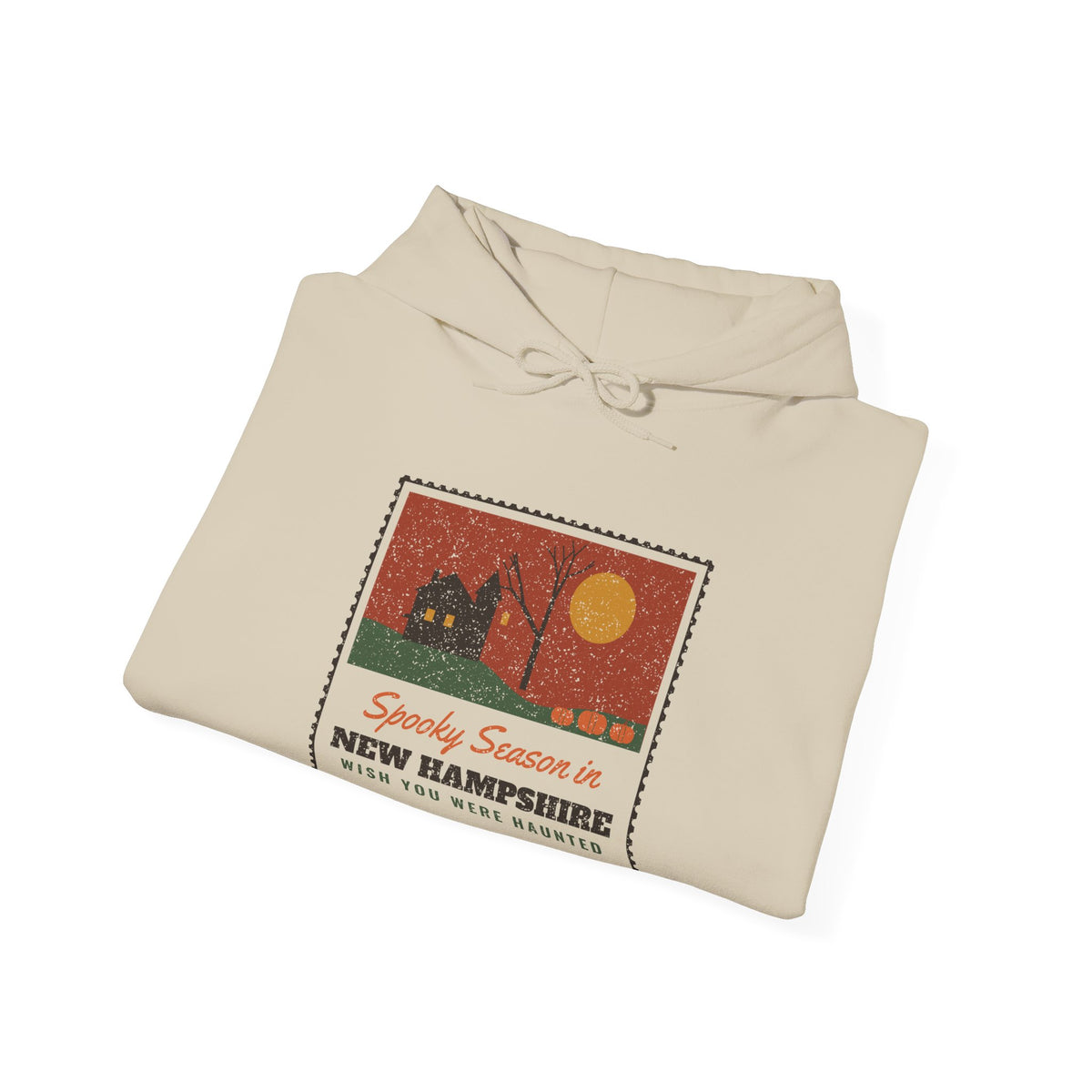 Spooky Season in New Hampshire Haunted Postcard Hoodie