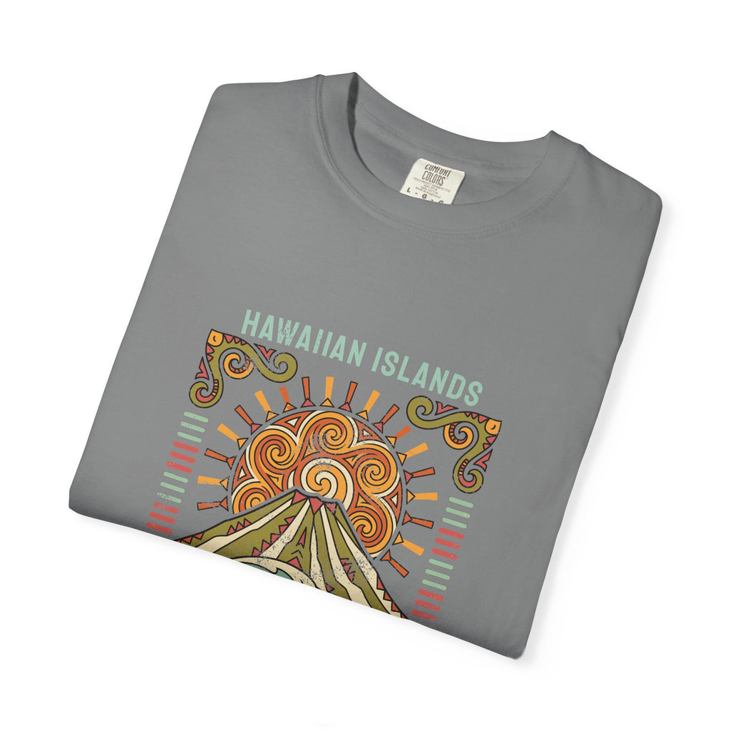 Aloha State Volcano Tattoo Sunrise Wave T-Shirt