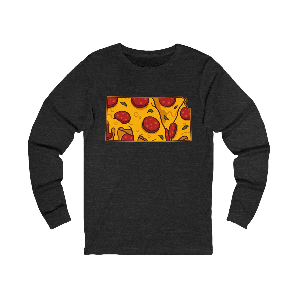 Kansas Pizza Map Long Sleeve Tee
