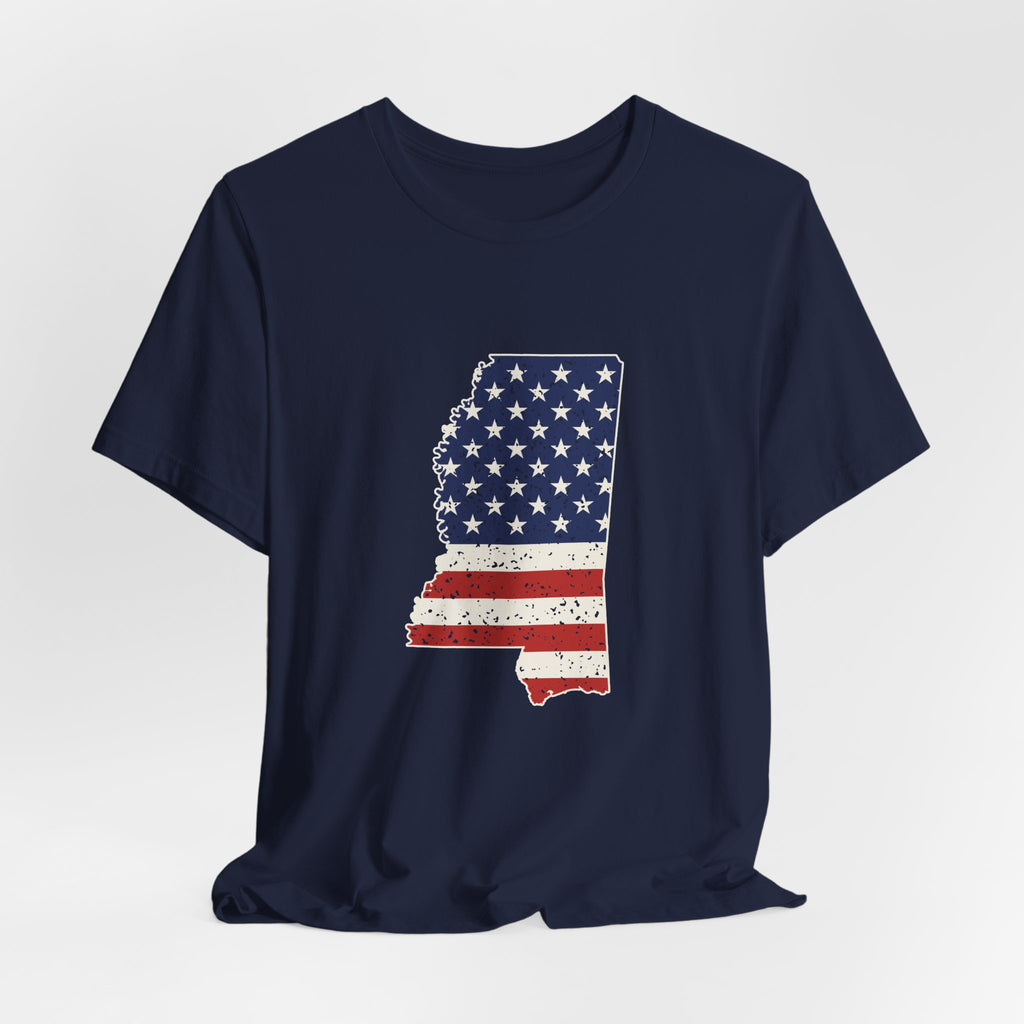 Mississippi American Flag Map T-Shirt