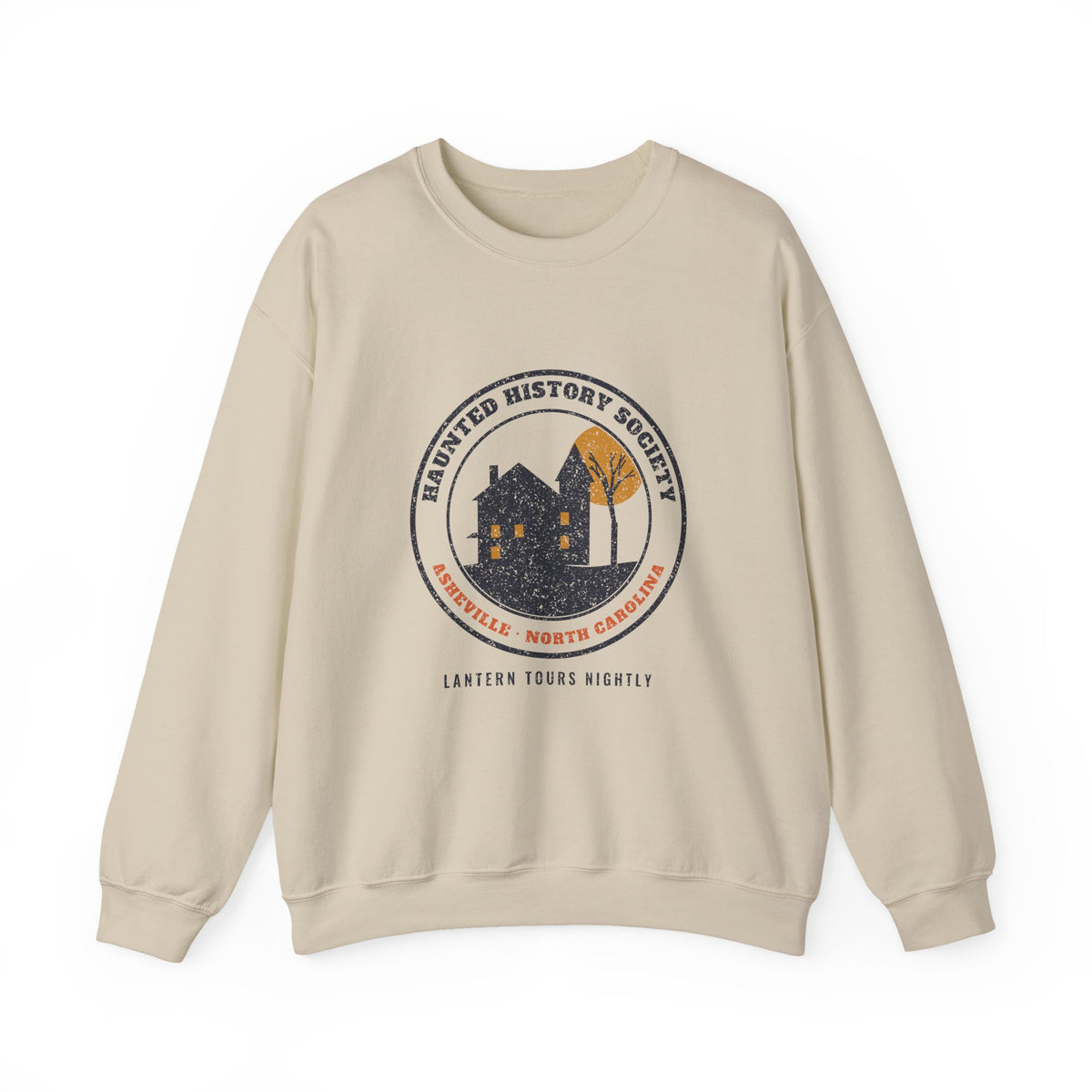 Asheville North Carolina Haunted History Society Seal Crewneck Sweatshirt