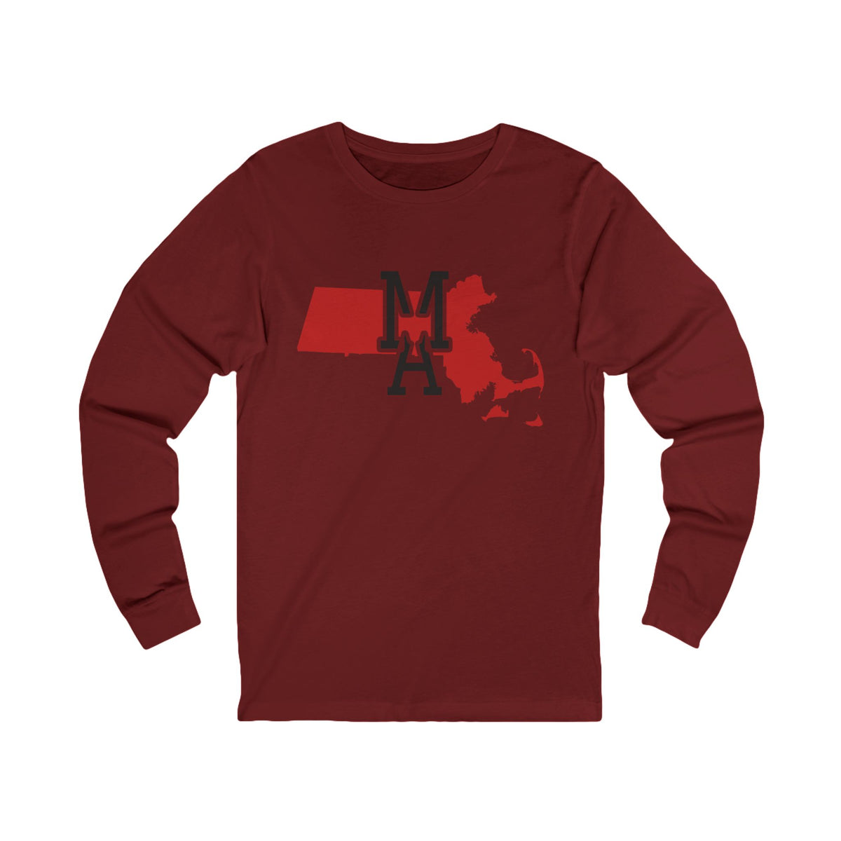 Massachusetts Varsity Monogram Map Long Sleeve Tee
