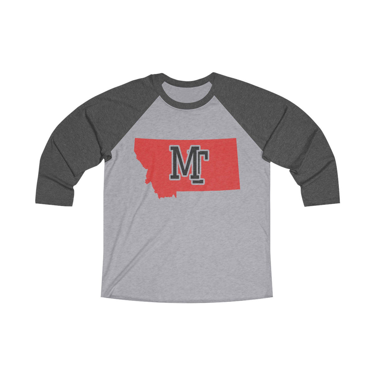 Montana Varsity Monogram Map Raglan 3/4 Sleeve Tee