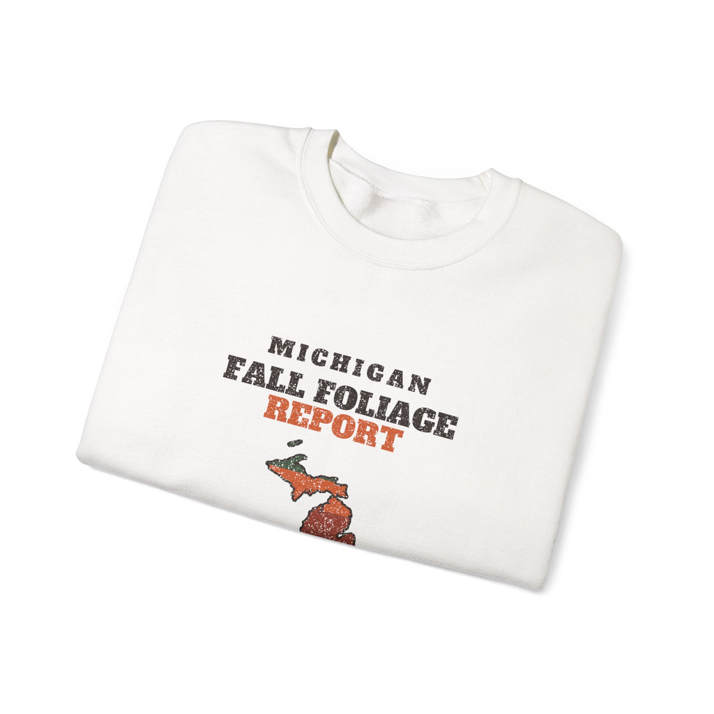 Michigan Fall Foliage Report Map Crewneck Sweatshirt