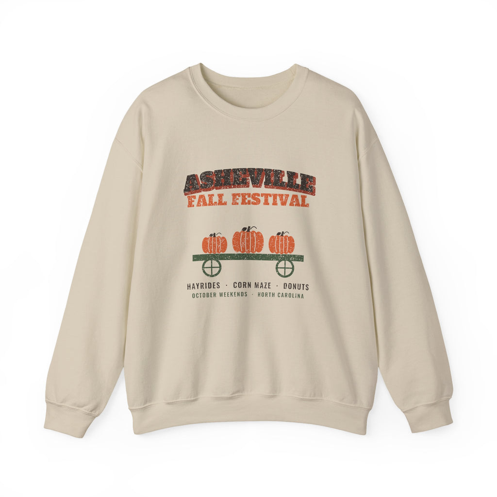Asheville North Carolina Fall Festival Hay Wagon Crewneck Sweatshirt