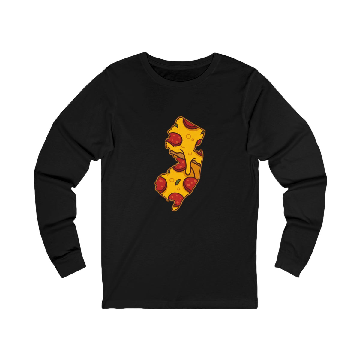 New Jersey Pizza Map Long Sleeve Tee
