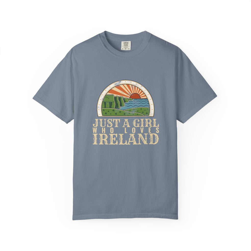 Just a Girl Who Loves Ireland Sea Cliffs Sunburst T-Shirt