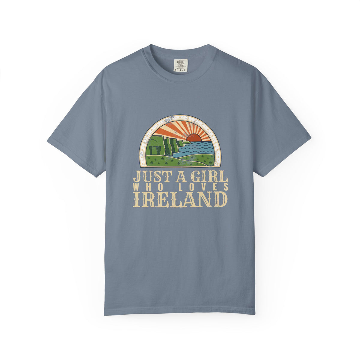 Just a Girl Who Loves Ireland Sea Cliffs Sunburst T-Shirt