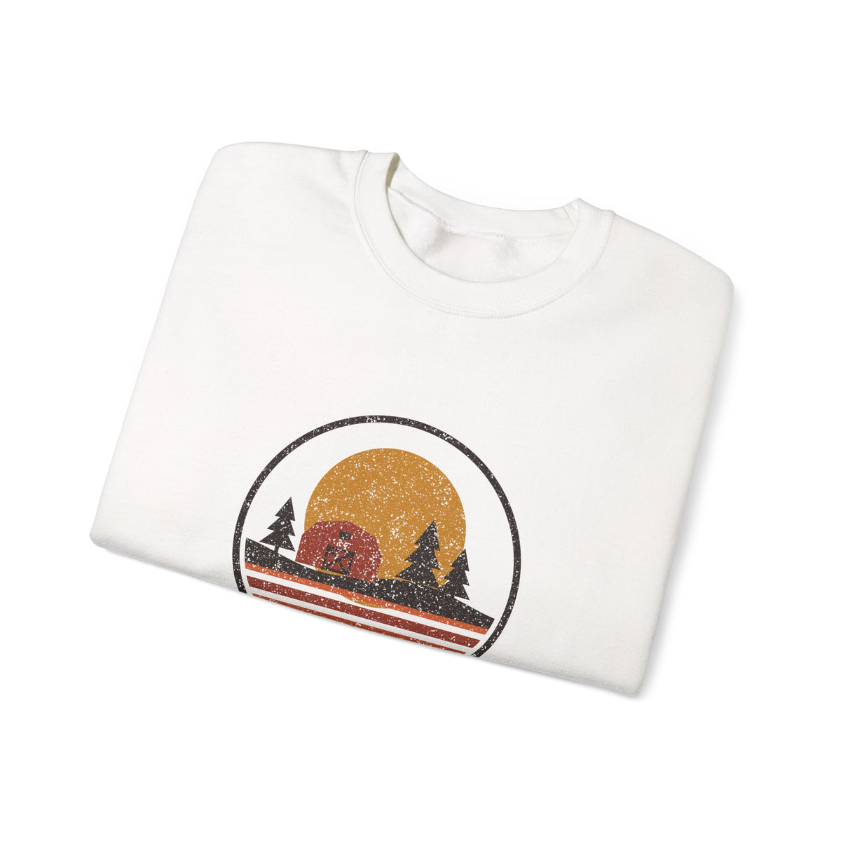Harvest Moon Over New Hampshire Retro Badge Crewneck Sweatshirt