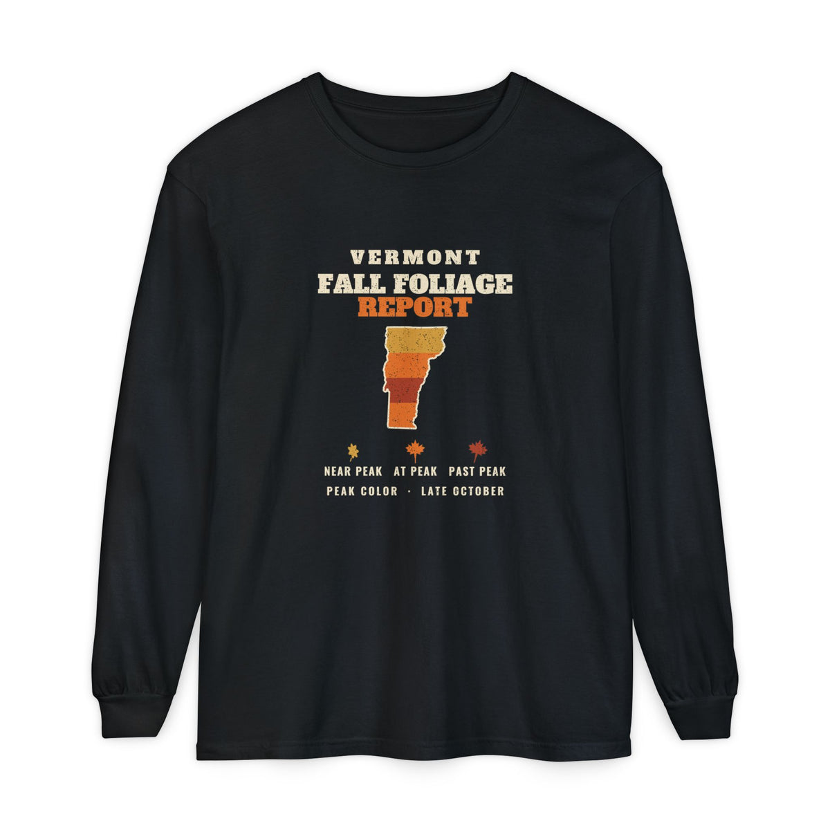 Vermont Fall Foliage Report Map Long Sleeve Tee