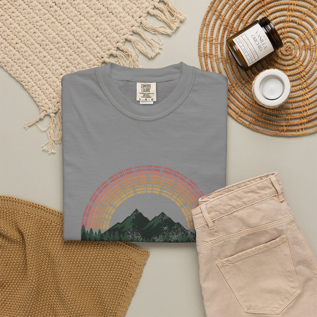 Protect Our Parks Retro Sunset Mountains T-Shirt
