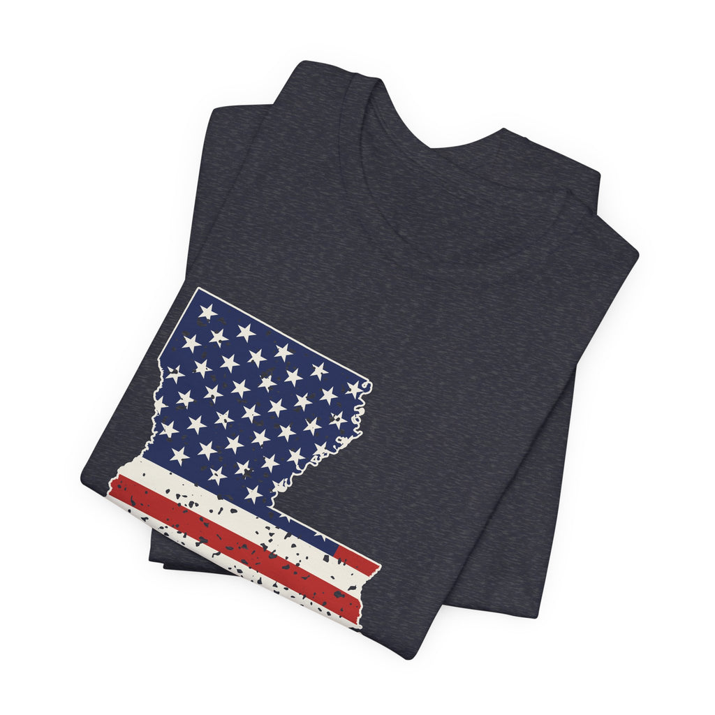 Louisiana American Flag Map T-Shirt