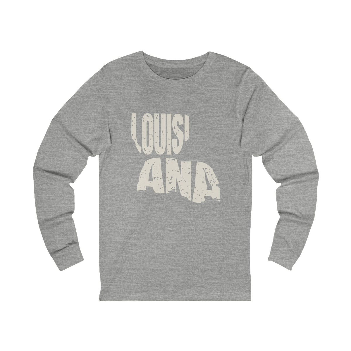 Louisiana Vintage Letters Map Long Sleeve Tee