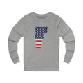 Vermont American Flag Map Long Sleeve Tee