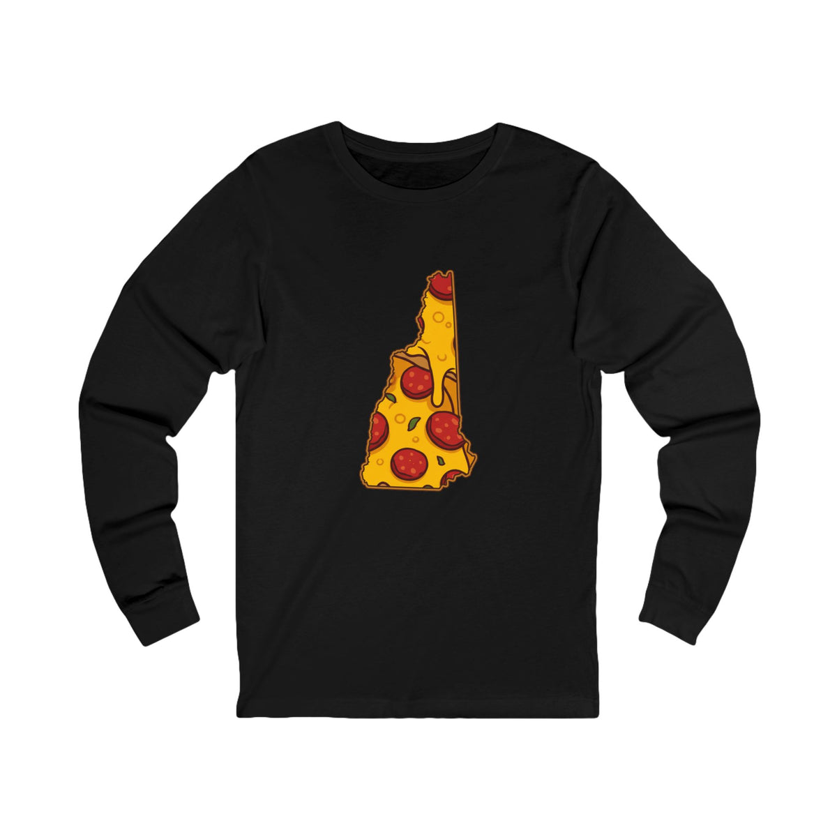 New Hampshire Pizza Map Long Sleeve Tee
