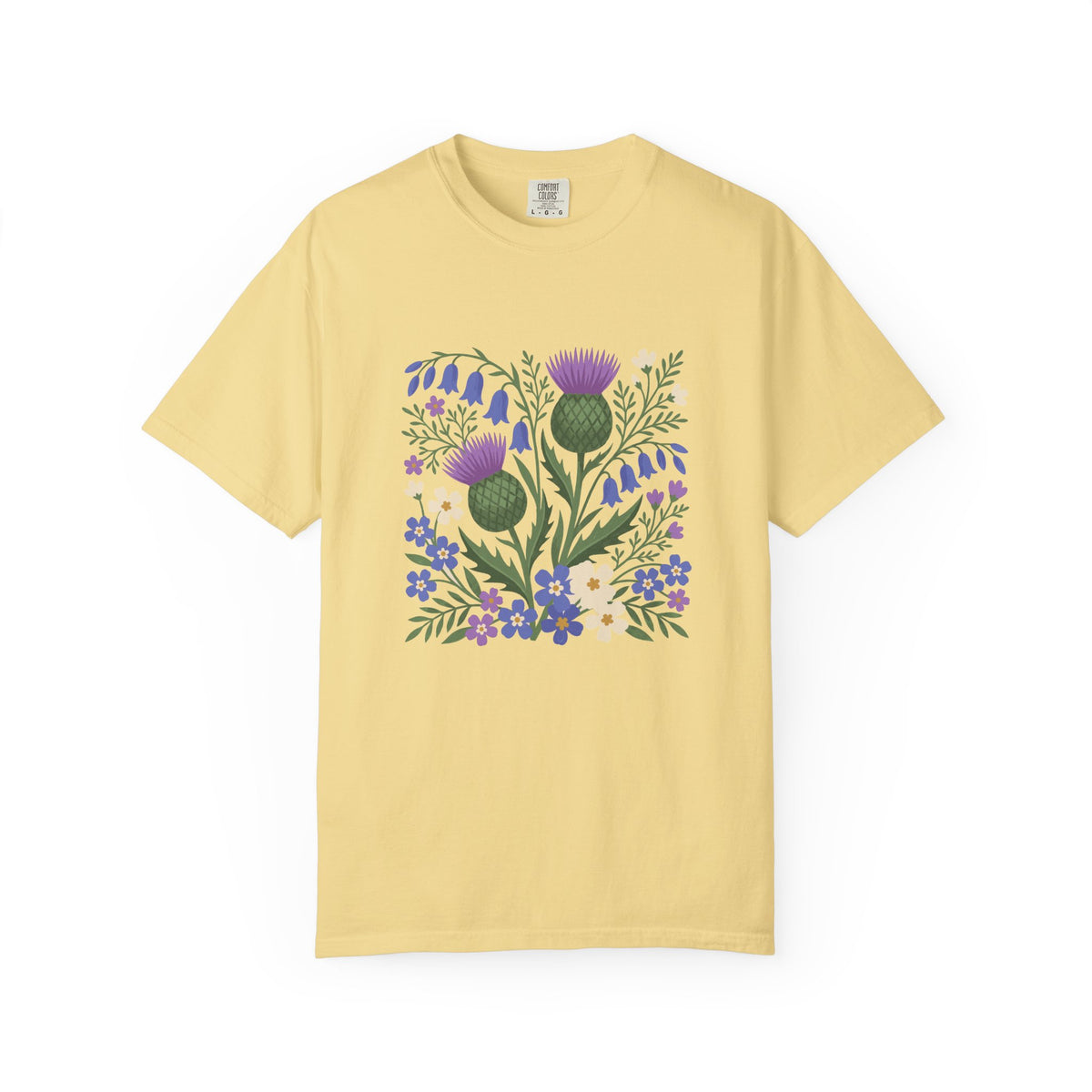 Scottish Thistle Floral Folk Art Bluebells T-Shirt