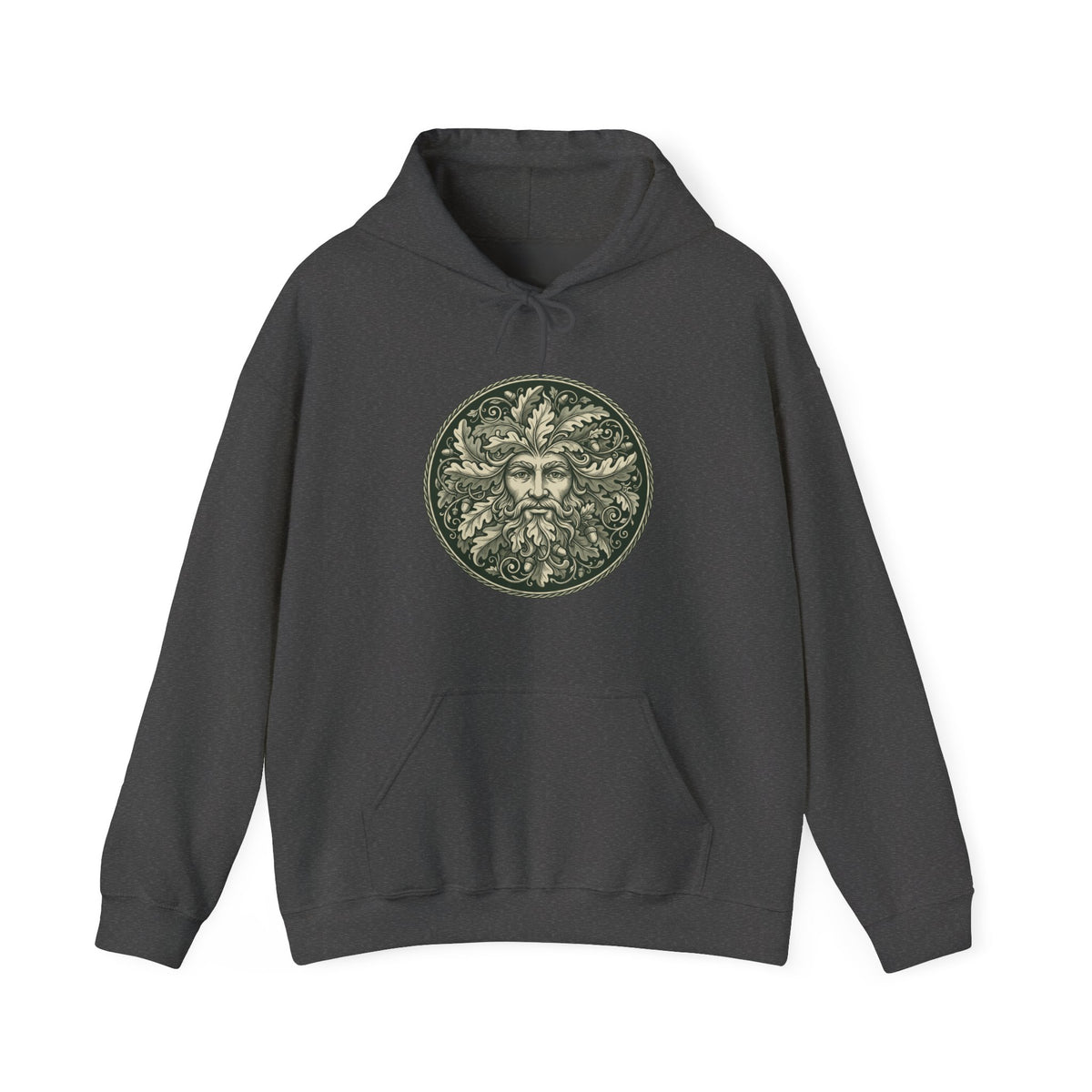 Green Man Oak Leaf and Acorn Medallion Hoodie