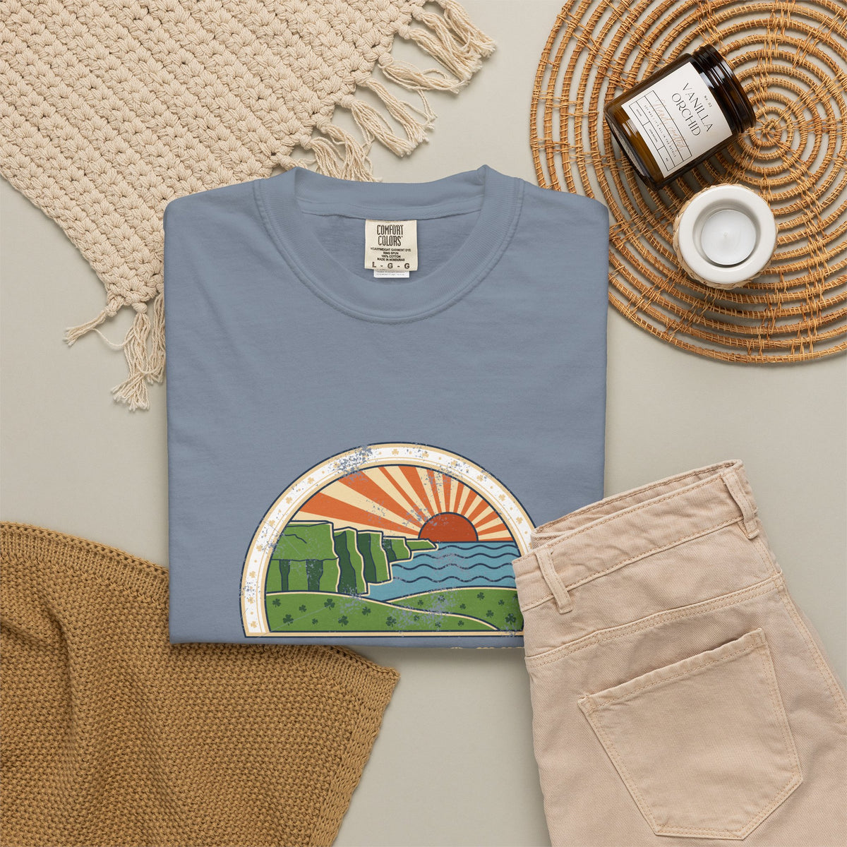 Just a Girl Who Loves Ireland Sea Cliffs Sunburst T-Shirt