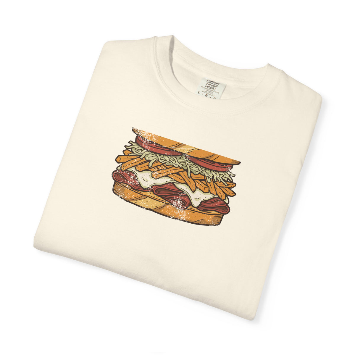 Pittsburgh Fries and Slaw Sandwich Food Illustration T-Shirt