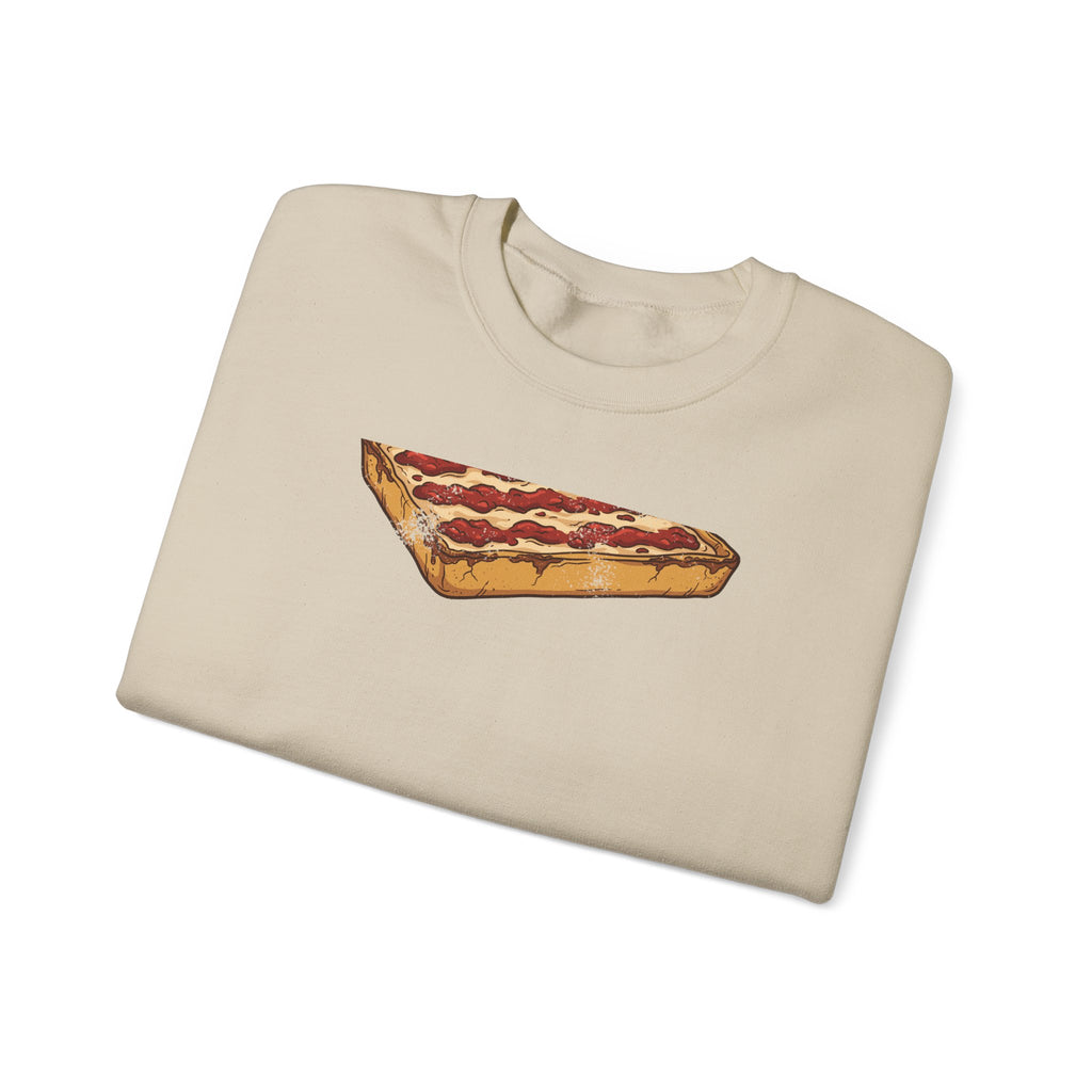 Detroit Style Pizza Retro Food Illustration Crewneck Sweatshirt