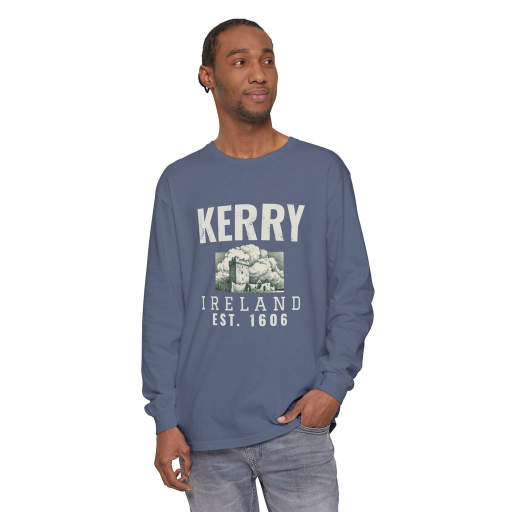 Kerry Ireland Est 1606 Castle Tower Sketch Long Sleeve Tee