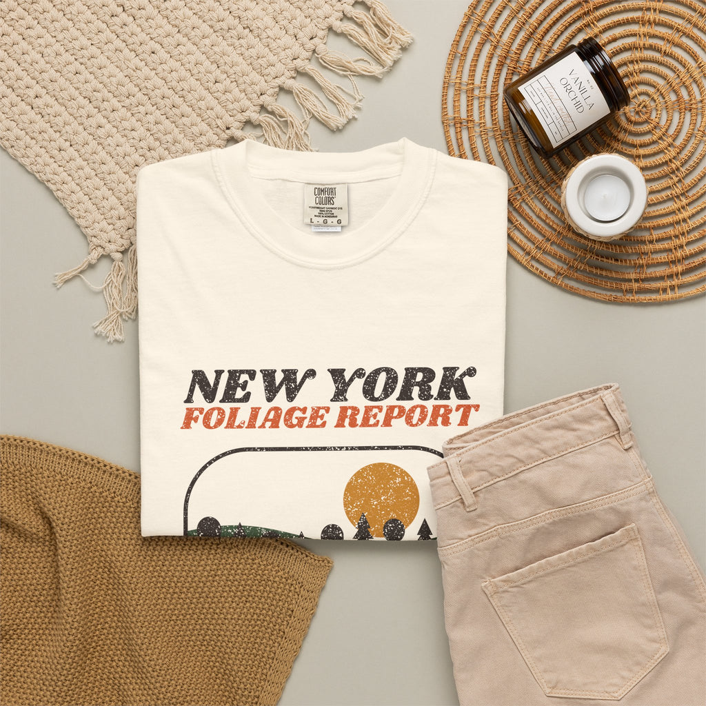 New York Foliage Report Retro Landscape T-Shirt