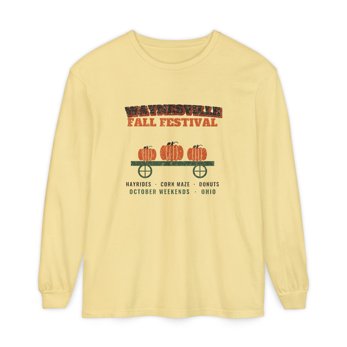 Waynesville Ohio Fall Festival Hay Wagon Long Sleeve Tee