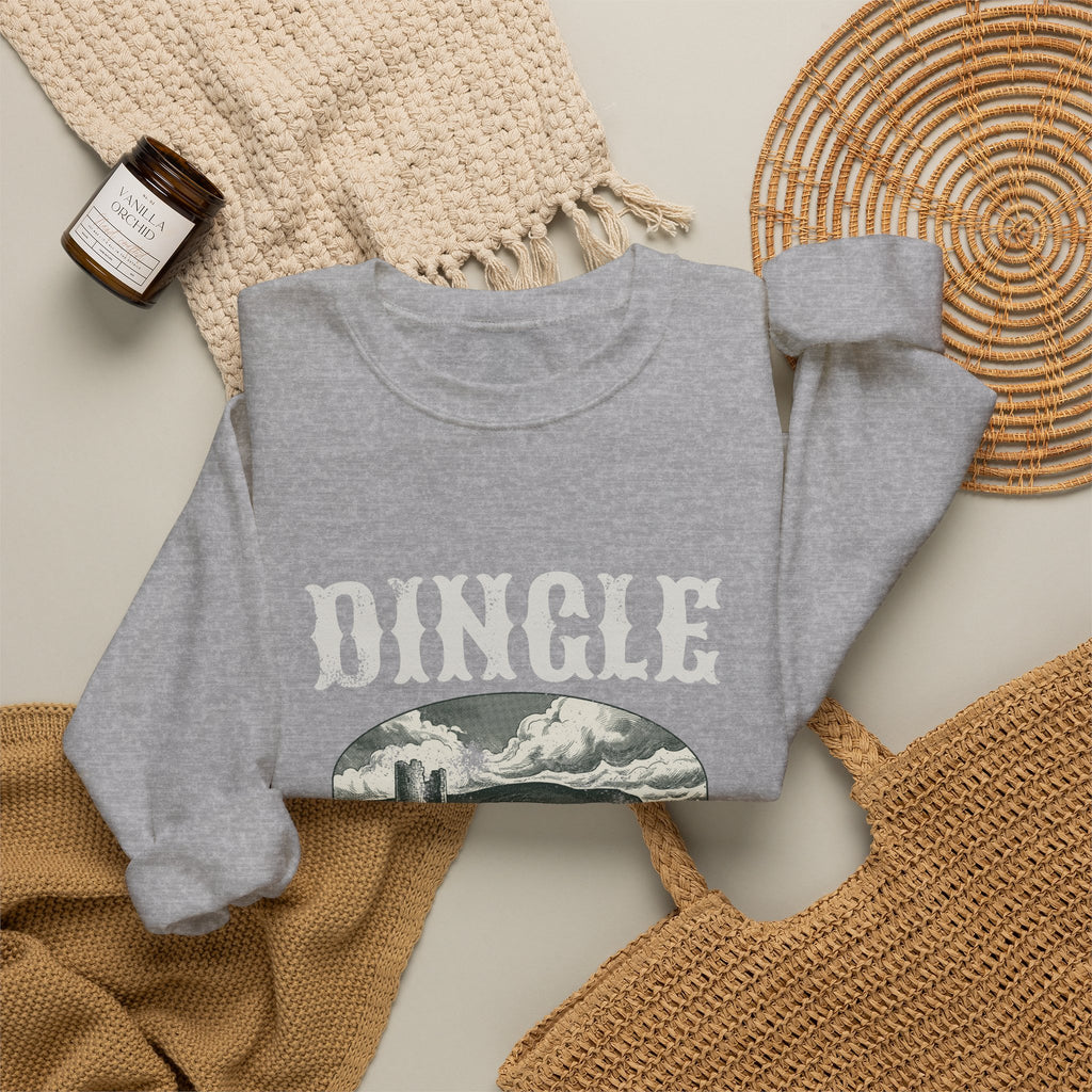 Dingle Ireland Est 1585 Vintage Mountain Landscape Crewneck Sweatshirt