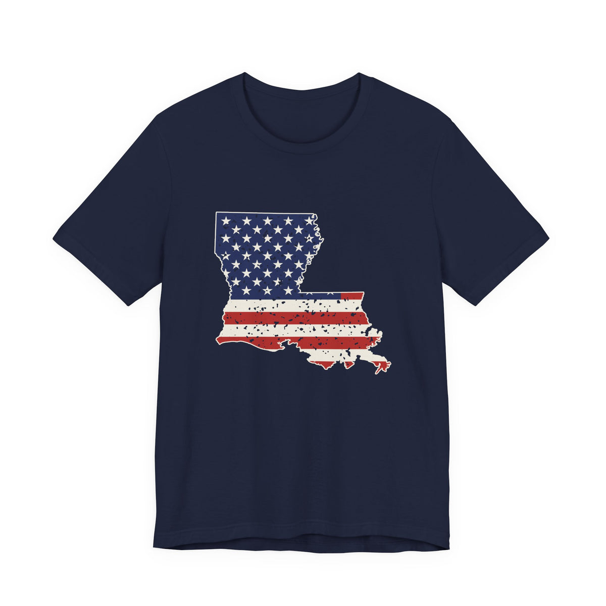 Louisiana American Flag Map T-Shirt