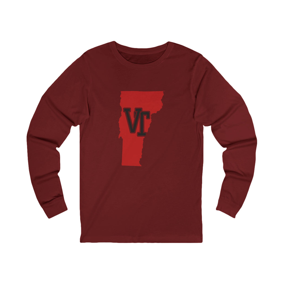Vermont Varsity Monogram Map Long Sleeve Tee