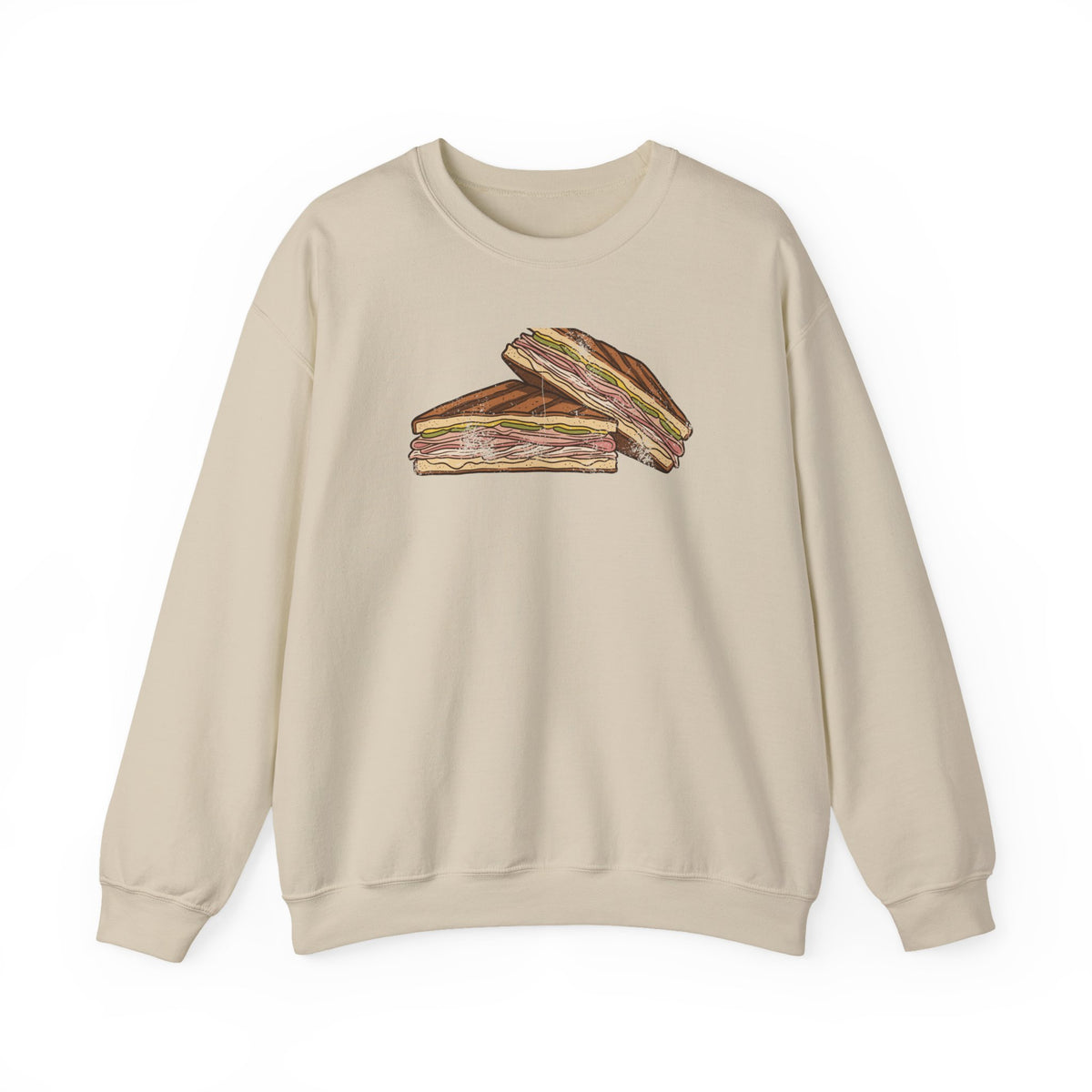 Tampa Cuban Sandwich Retro Food Illustration Crewneck Sweatshirt