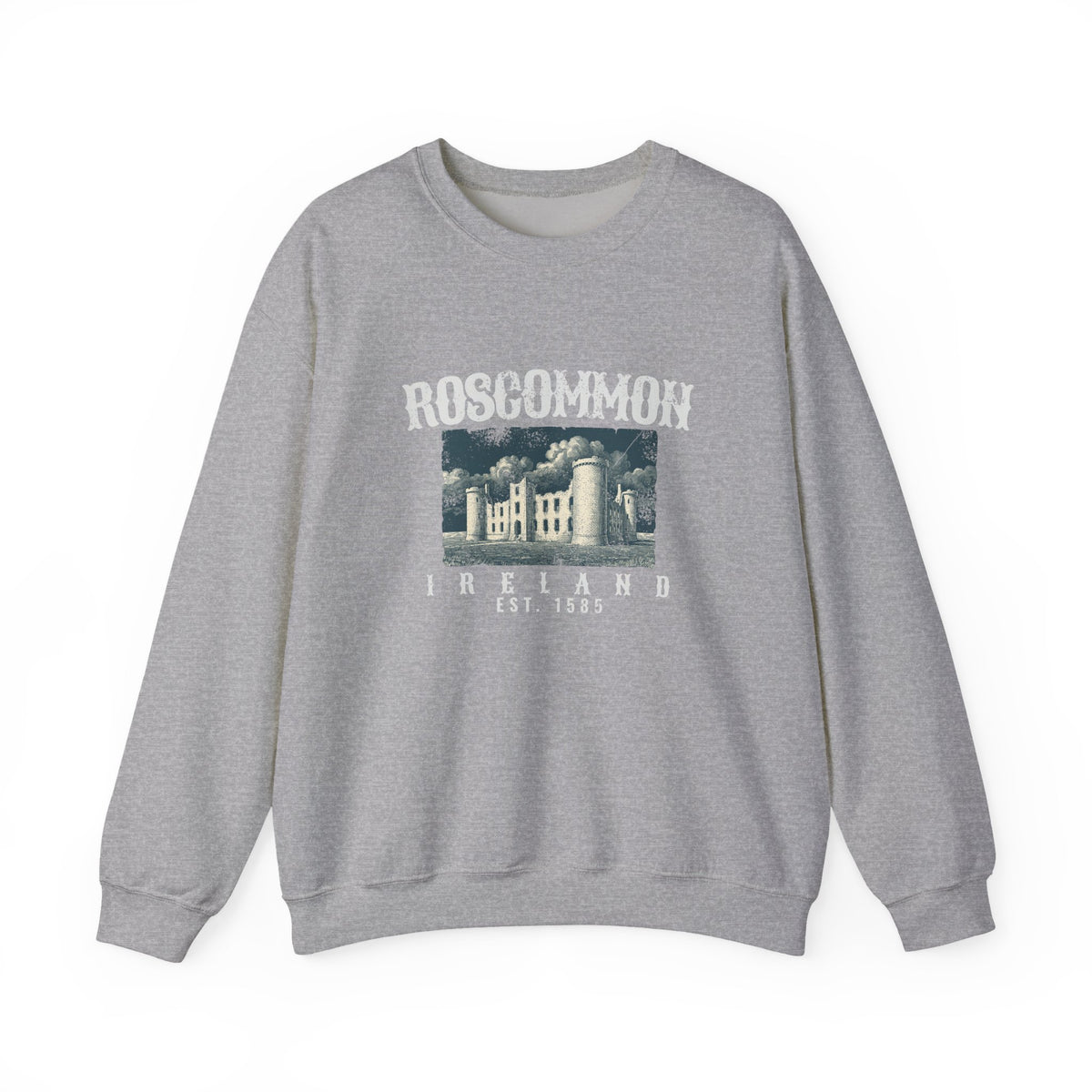 Roscommon Ireland Est 1585 Castle Ruins Crewneck Sweatshirt