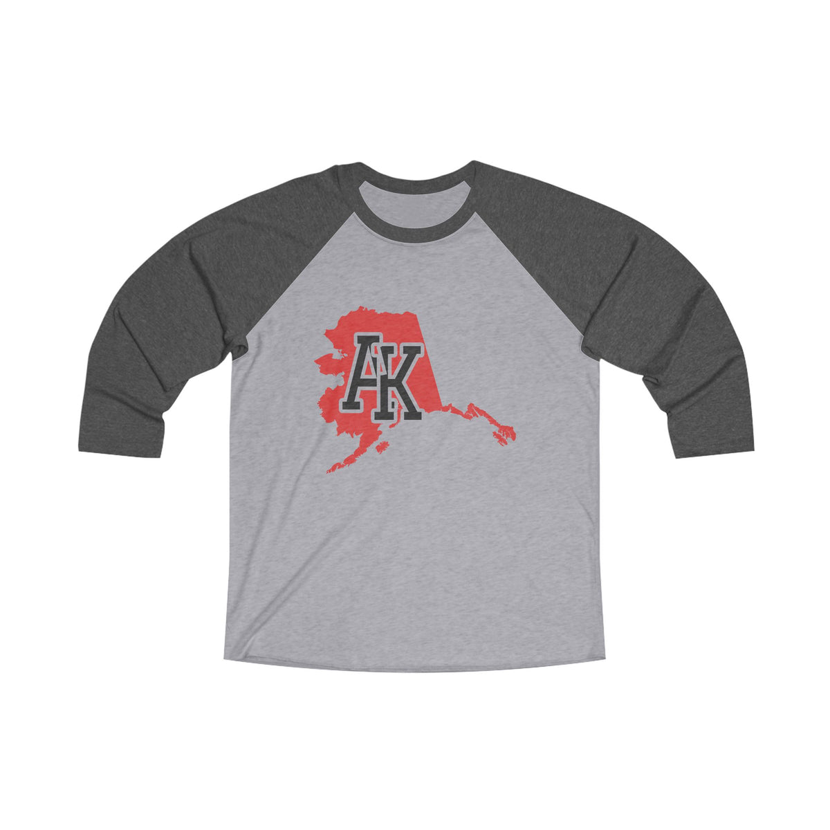 Alaska Varsity Monogram Map Raglan 3/4 Sleeve Tee
