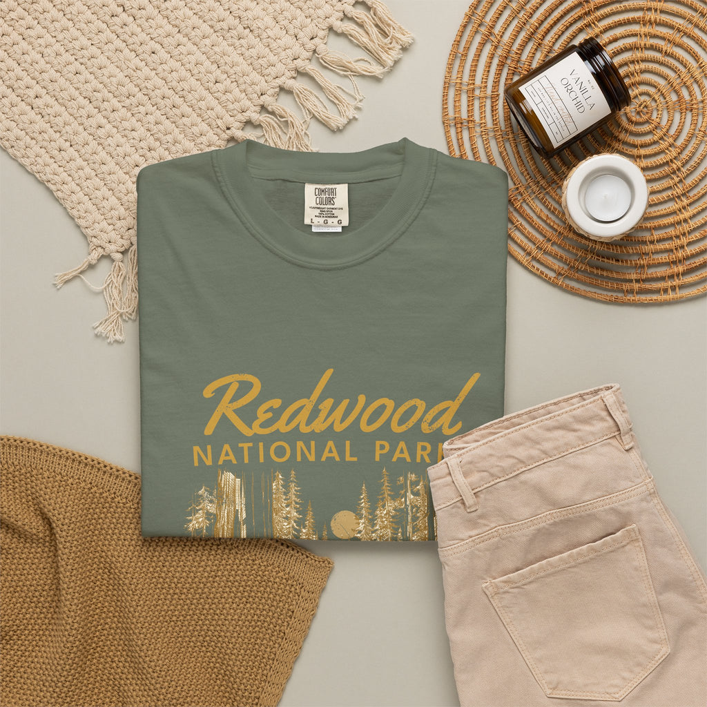 Redwood National Park Vintage Forest Sketch T-Shirt