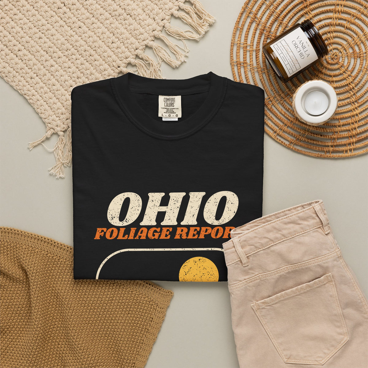 Ohio Foliage Report Retro Landscape T-Shirt